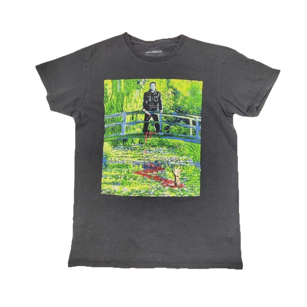 Halloween Shirt Mens Small Black Michael Myers Horror Graphic Tee Tagless